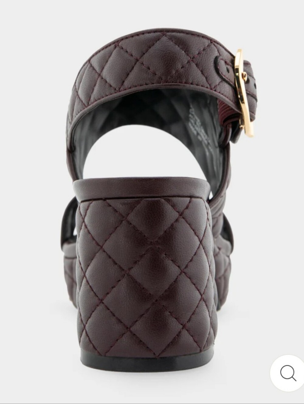 AEROSOLES Quilted Block Heel Sandal in Deep Aubergine - Picture 4 of 9